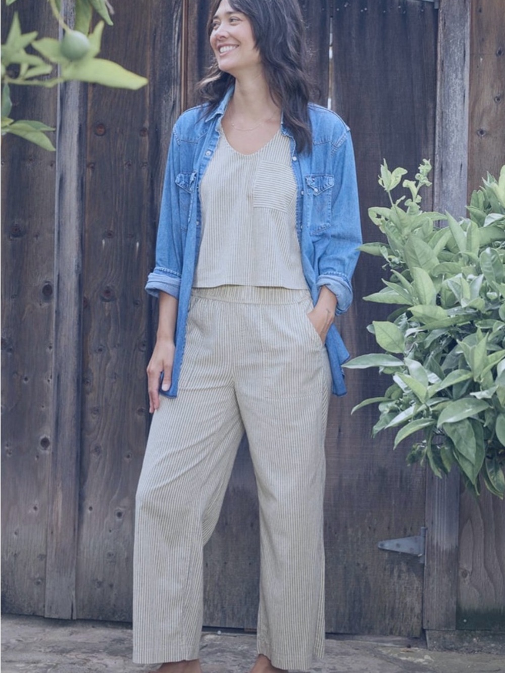 Toad&Co Cream Wide-Leg Hemp-Blend Pants